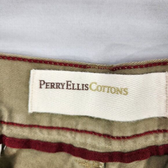 Perry Ellis Cottons Mens Cargo Shorts Sz 42 Brown Pockets Big and Tall - Picture 6 of 8